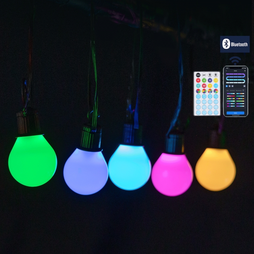 Aigostar - Guirnalda inteligente LED RGBICW MESH para exterior 25xLED 5 m IP44 + mando a distancia