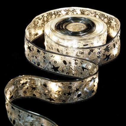 Aigostar - Guirnalda LED 100xLED/3xAA 10 m, blanco cálido, plateada