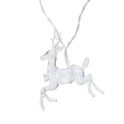 Aigostar - Guirnalda LED 10xLED/3xAA 1,5 m, blanco cálido, con figuras de ciervo