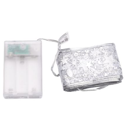 Aigostar - Guirnalda de luces LED 20xLED/3xAA, 2 m, blanco cálido, plateada