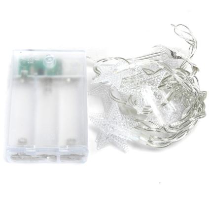 Aigostar - Guirnalda LED 20 LEDs / 3xAA, 3,3 m, forma de estrellas