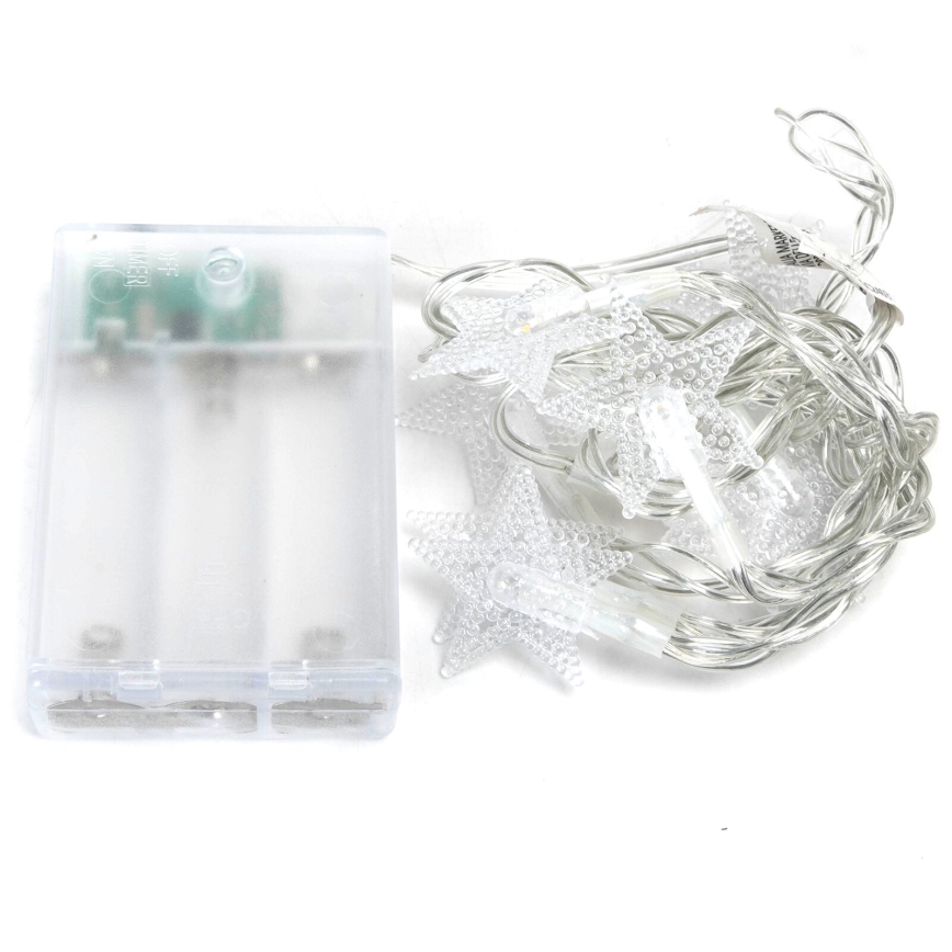 Aigostar - Guirnalda LED 20 LEDs / 3xAA, 3,3 m, forma de estrellas