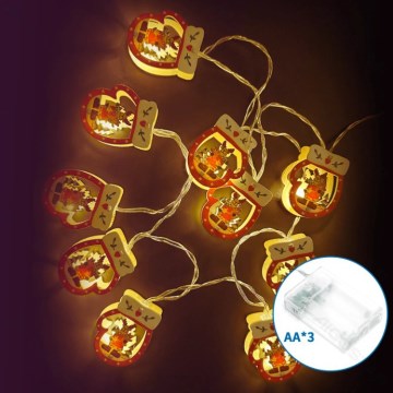 Aigostar - Guirnalda LED 20xLED/3xAA 3m blanco cálido guante
