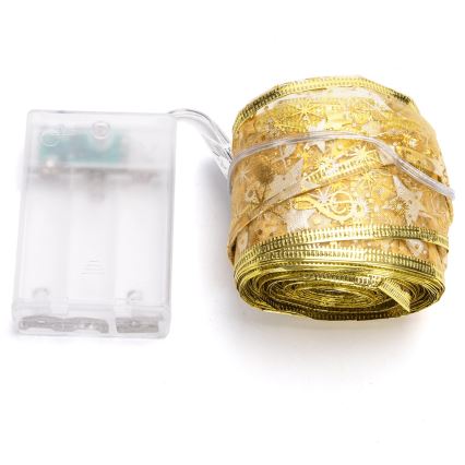 Aigostar - guirnalda LED 100xLED/3xAA 10 m blanco cálido dorado