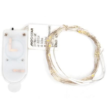 Aigostar - Guirnalda LED de Navidad 20xLED/2x3V 2m blanco cálido