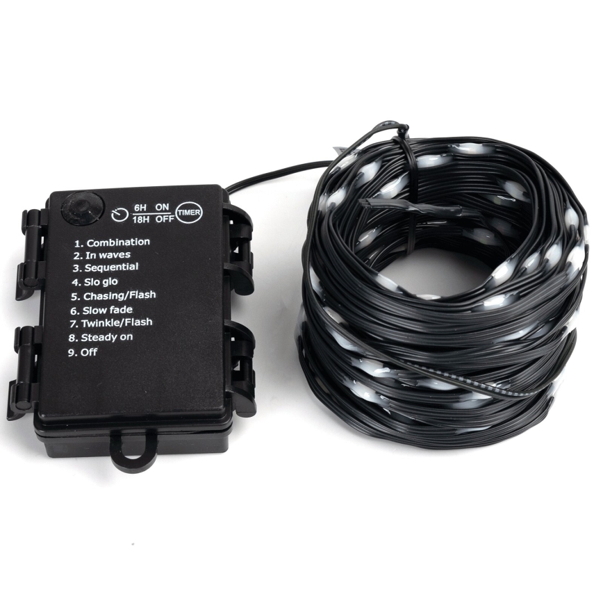 Aigostar - Cadena de luces LED exterior para Navidad 150xLED/8 funciones 3xAA 15,3m IP44 multicolor
