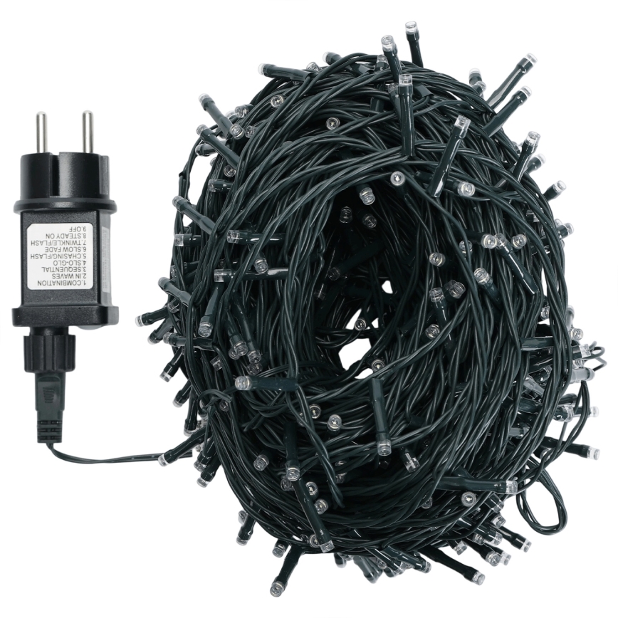 Aigostar - Cadena LED para exterior 500xLED/8 funciones 50m IP44 blanco cálido