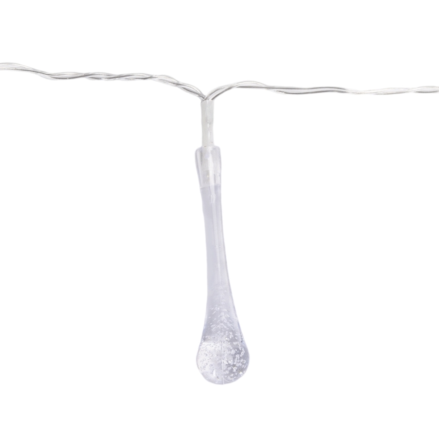 Aigostar - Guirnalda LED para exterior 25 LEDs/8 funciones 3xAA 2,5m IP44 gotas multicolores