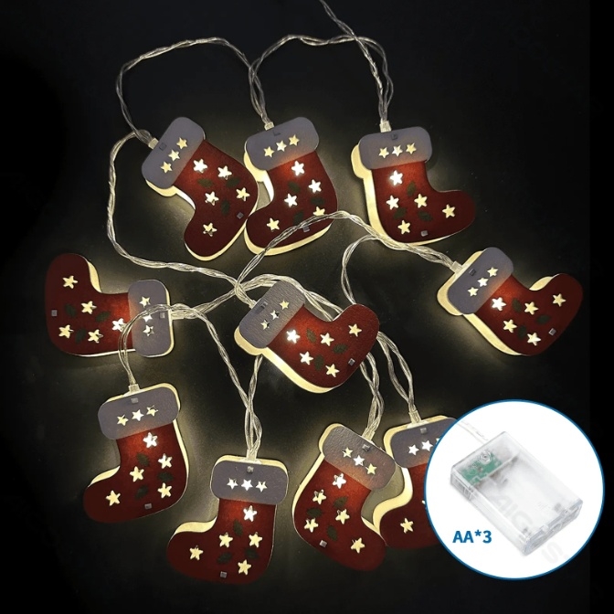 Aigostar - Guirnalda LED navideña 10xLED/3xAA 1,5m blanco cálido con medias