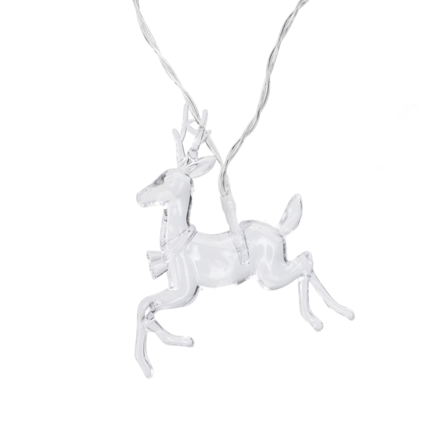 Aigostar - Guirnalda LED navideña 10xLED/3xAA 1,5m blanco cálido con renos