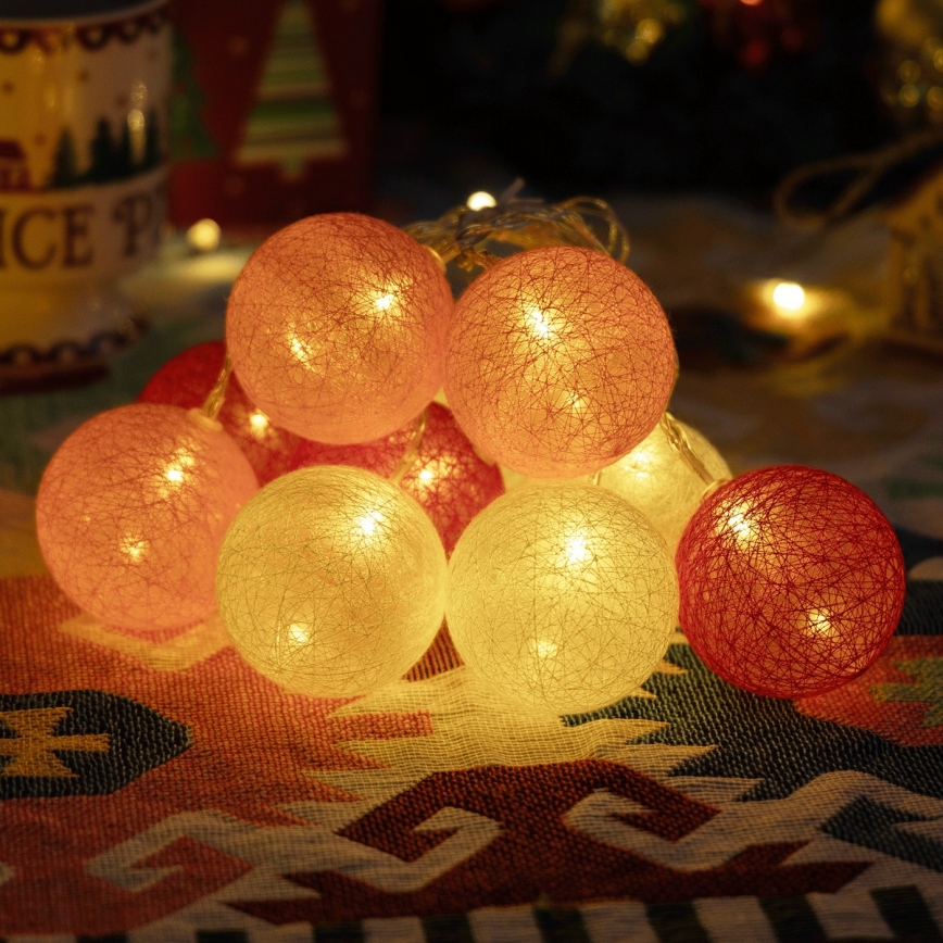 Aigostar - Guirnalda LED navideña 10xLED/3xAA 2m blanco cálido