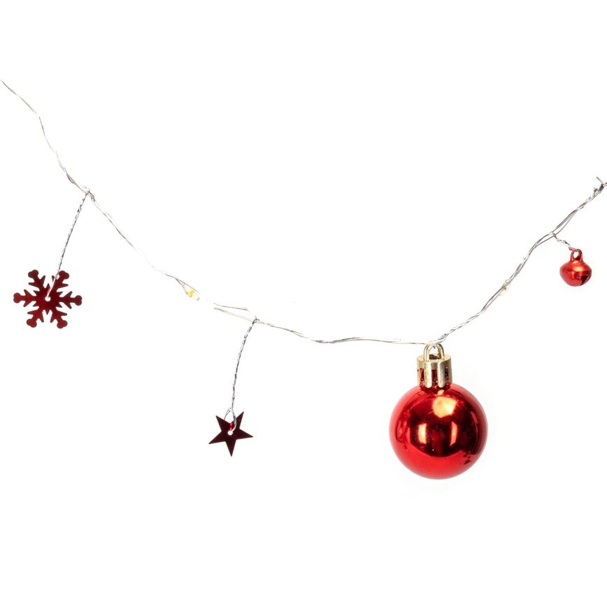 Aigostar - Guirnalda navideña LED 20xLED/3xAA 2 m blanco cálido