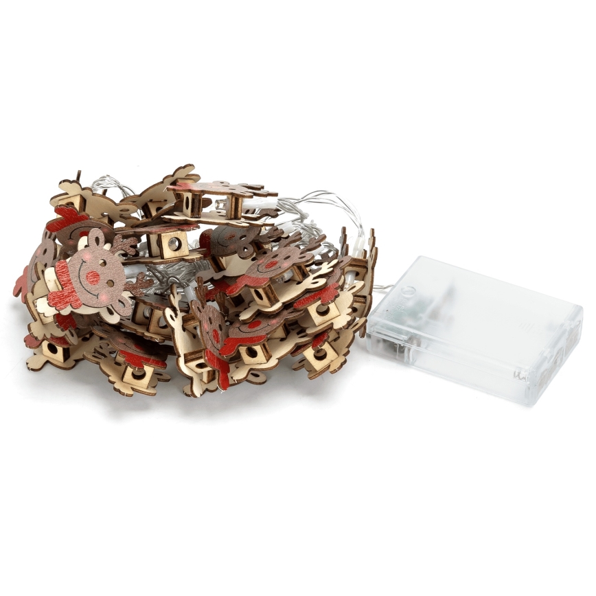 Aigostar - Guirnalda LED navideña 20xLED/3xAA 3m blanco cálido reno