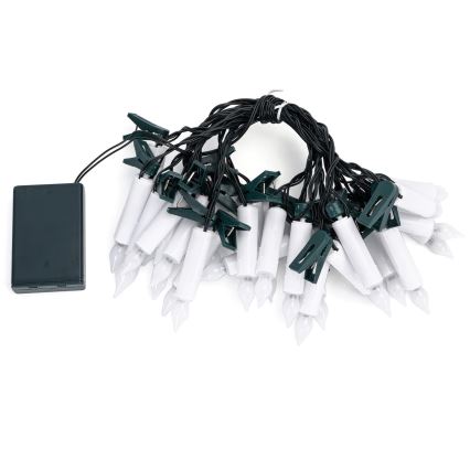 Aigostar - Guirnalda navideña LED, 25 LEDs, 5 m, alimentada por 3 pilas AA, blanco cálido