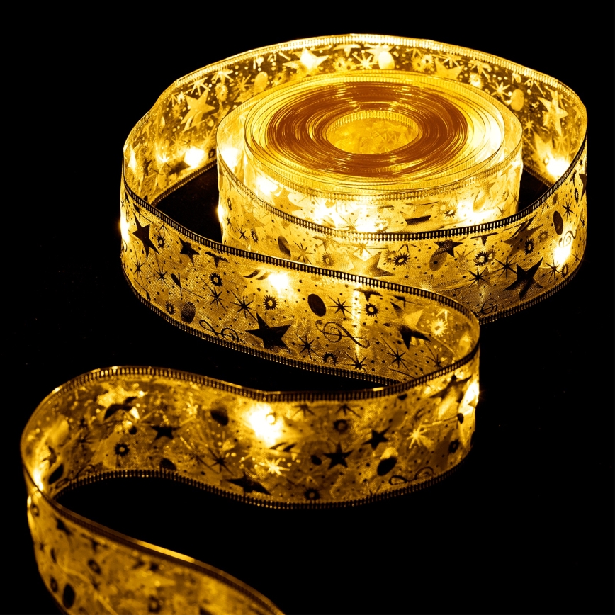 Aigostar - Guirnalda LED navideña 50xLED/3xAA 5m blanco cálido dorado