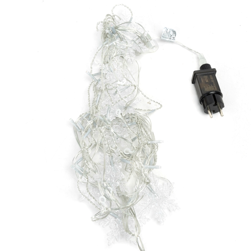 Aigostar - Guirnalda LED exterior 120 LEDs/8 funciones 3x0,7m IP44 blanco frío + mando a distancia