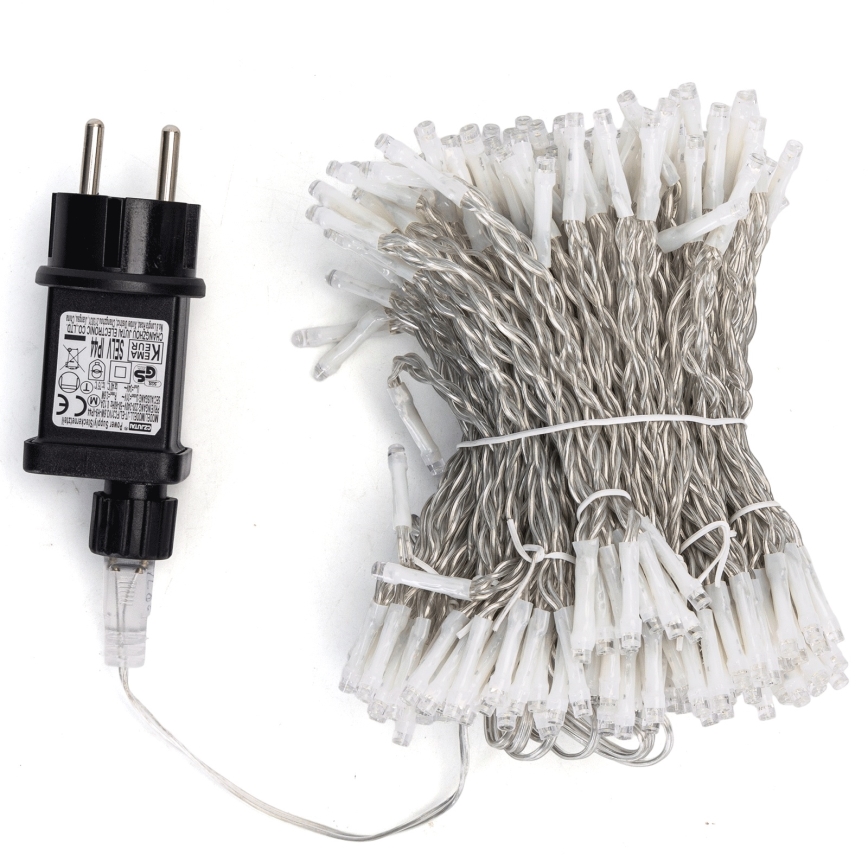 Aigostar - Cadena de luces navideñas LED para exterior, 288 LEDs / 8 funciones, 1,5 x 1,8 m, IP44, blanco frío