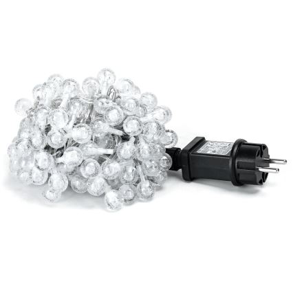 Aigostar - Guirnalda LED navideña para exterior, 50 LEDs, 8 modos, 8 m, IP44, blanco frío
