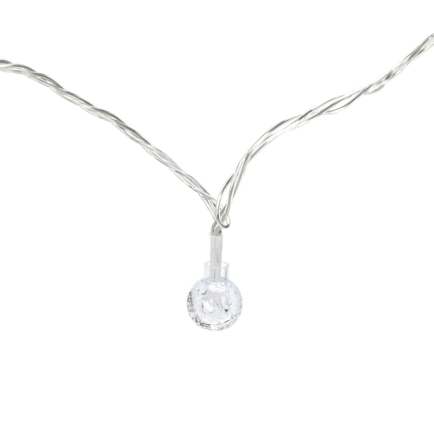 Aigostar - Guirnalda LED navideña para exterior, 50 LEDs, 8 modos, 8 m, IP44, blanco frío