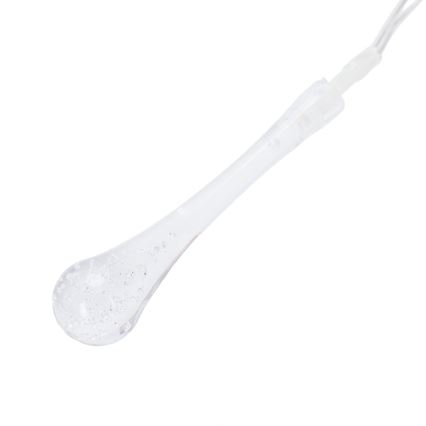 Aigostar - Guirnalda navideña LED para exterior, 25 LED / 8 funciones, 3xAA, 2,5 m, IP44, blanco cálido, con forma de gotas