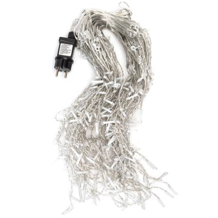 Aigostar - Cadena LED para exterior 300xLED/8 funciones 15x0,4 m IP44 blanco frío