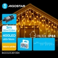 Aigostar - Guirnalda LED para exterior 400xLED/8 funciones 23x0,6m IP44 blanco cálido
