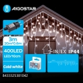 Aigostar - Guirnalda LED para exterior 400xLED/8 funciones 23x0,6m IP44 blanco frío