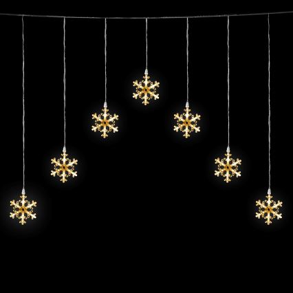 Aigostar - Guirnalda LED para exterior 84xLED/8 funciones 1,2x1m IP44 blanco cálido copos de nieve