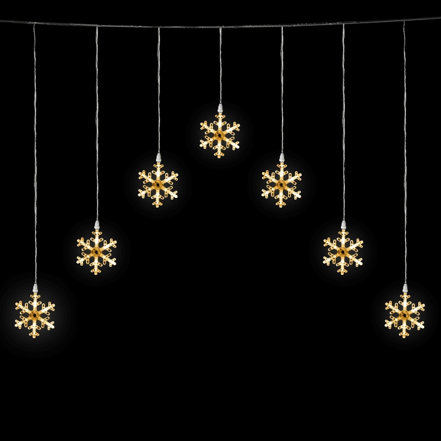 Aigostar - Guirnalda LED para exterior 84xLED/8 funciones 1,2x1m IP44 blanco cálido copos de nieve