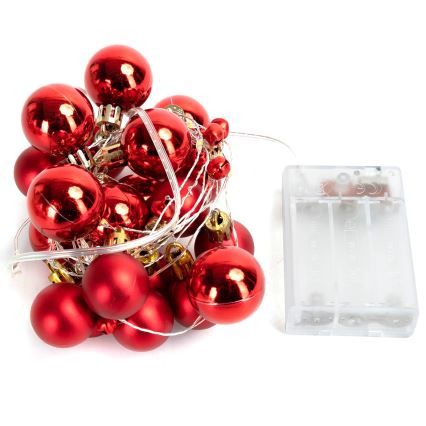 Aigostar - Guirnalda LED para Navidad, 20 LEDs, 3x AA, 2 m, blanco cálido