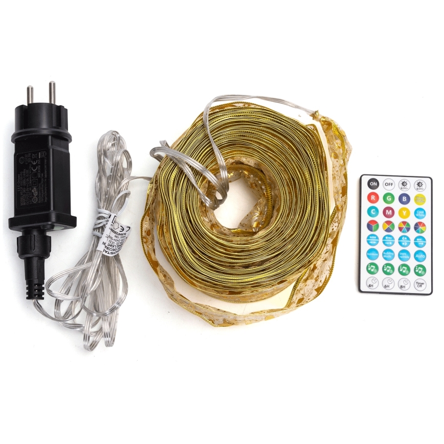 Aigostar - Cadena de luces inteligente para exterior LED RGBICW MESH 100 LEDs, 10 m, IP44 + mando a distancia