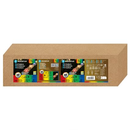 Aigostar - Luminaria solar LED RGBY 5xLED/1,2V/8 funciones 1m IP65 800mAh copos