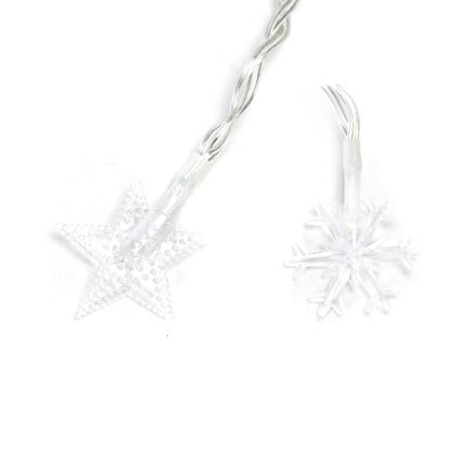 Aigostar - Guirnalda navideña exterior LED RGBY 100xLED/8 funciones 3xAA 10m IP44 estrellas