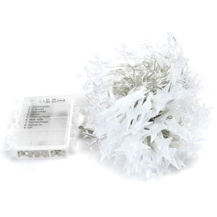 Aigostar - Guirnalda navideña exterior LED RGBY 100xLED/8 funciones 3xAA 10m IP44 estrellas