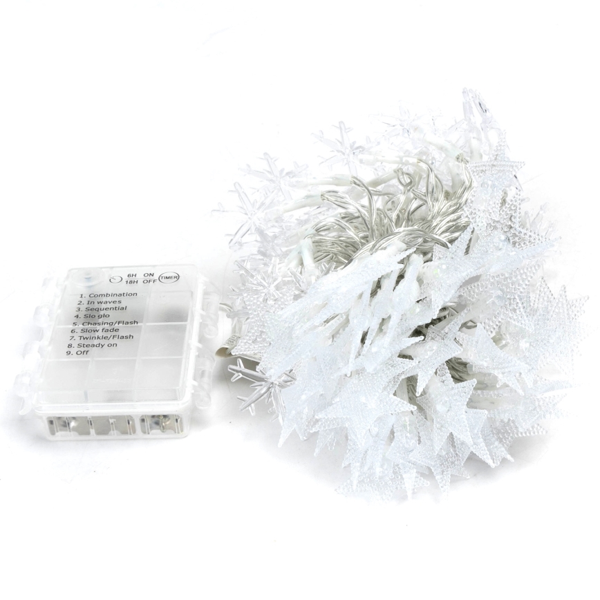 Aigostar - Guirnalda navideña exterior LED RGBY 100xLED/8 funciones 3xAA 10m IP44 estrellas