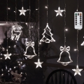 Aigostar - Guirnalda navideña LED para exterior 120 LED/8 funciones 3x0,6m IP44 blanco frío + mando a distancia