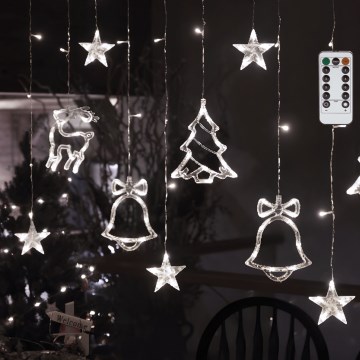 Aigostar - Guirnalda navideña LED para exterior 120 LED/8 funciones 3x0,6m IP44 blanco frío + mando a distancia