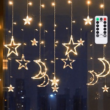 Aigostar - Guirnalda navideña LED para exterior 120 LEDs/6W/230V/8 funciones 3x0,6 m IP44 blanco cálido + mando a distancia