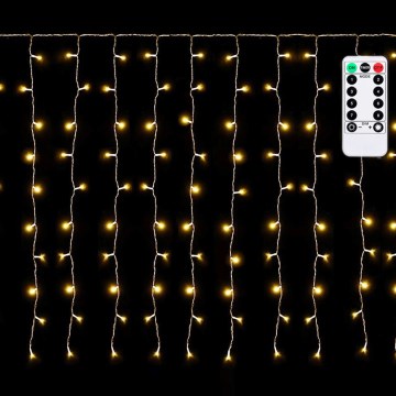 Aigostar - Guirnalda navideña LED para exterior 150xLED/6W/230V/8 funciones 1,5x1m IP44 blanco cálido + mando a distancia