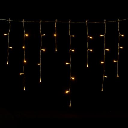 Aigostar - Guirnalda navideña LED para exterior 300 LEDs/8 funciones 3x AA 18x0,6 m IP44 blanco cálido