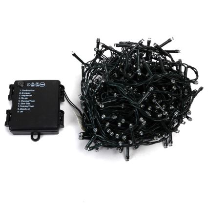 Aigostar - Guirnalda navideña LED para exterior 400xLED/8 funciones 4xAA 20,3 m IP44 blanco cálido