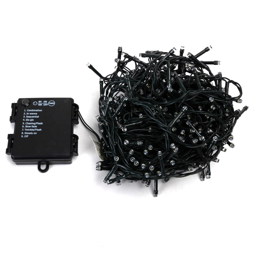 Aigostar - Guirnalda navideña LED para exterior 400xLED/8 funciones 4xAA 20,3 m IP44 blanco cálido