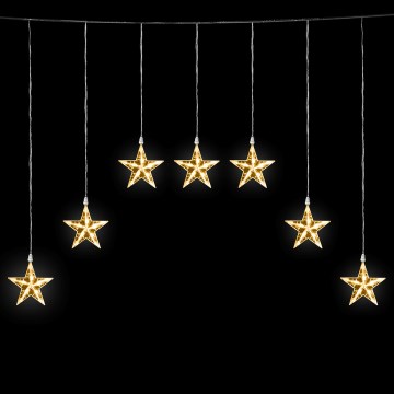 Aigostar - Guirnalda navideña LED para exterior 70 LEDs 1,2x1m IP44 blanco cálido estrellas
