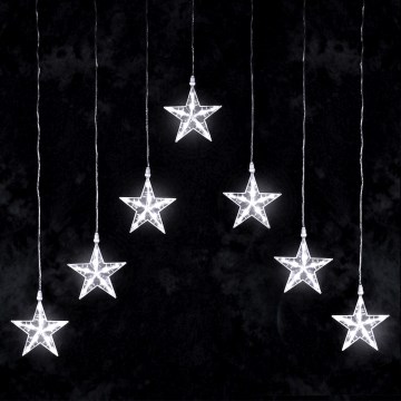 Aigostar - Guirnalda navideña LED para exteriores 70xLED 1,2x1m IP44 blanco frío con estrellas