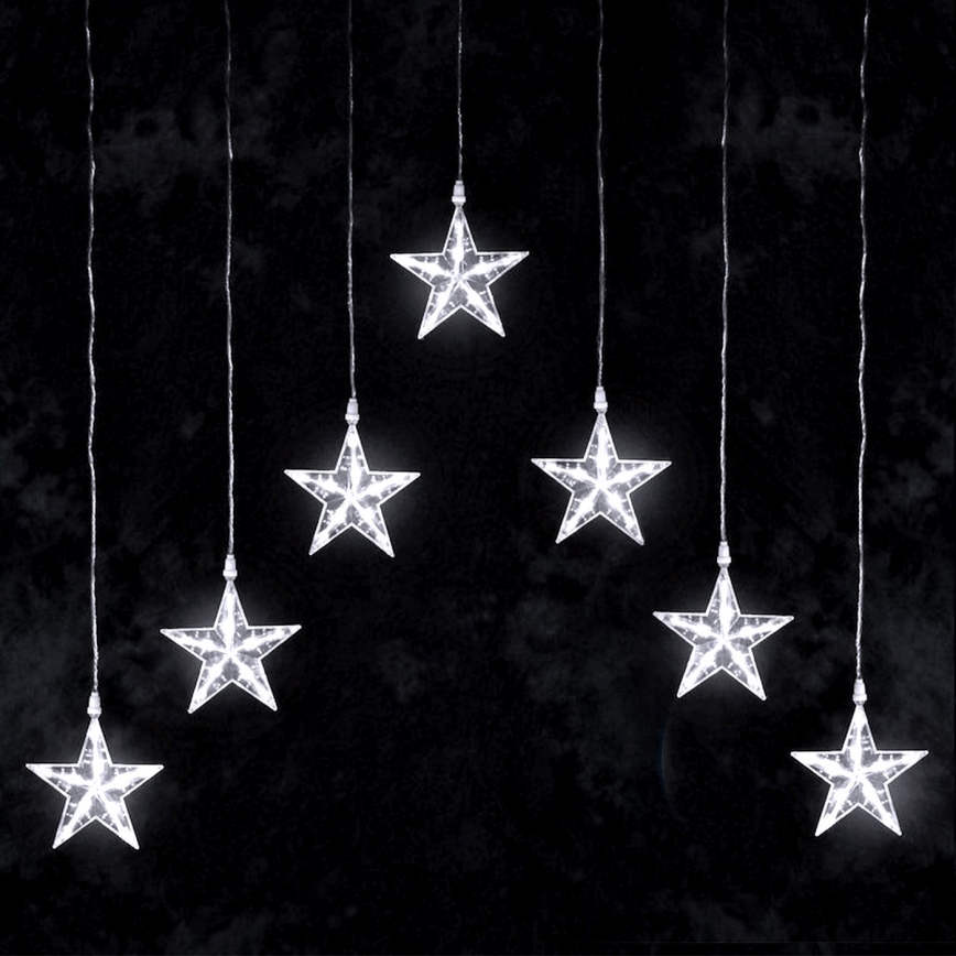Aigostar - Guirnalda navideña LED para exteriores 70xLED 1,2x1m IP44 blanco frío con estrellas
