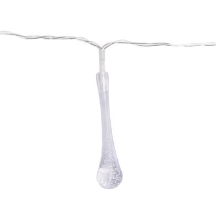 Aigostar - Guirnalda LED navideña para exteriores 25xLED/8 funciones 3xAA 2,5m IP44 multicolor gotas