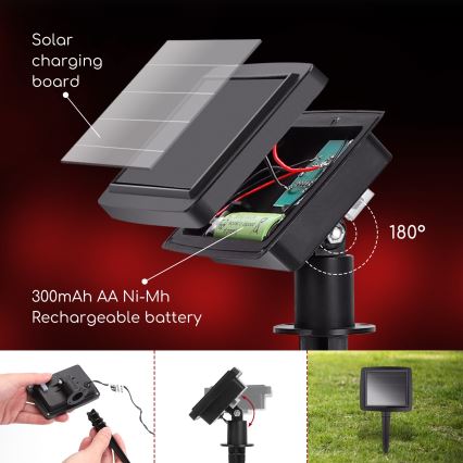 Aigostar - Guirnalda solar LED 10 luces / 3,8 m, IP44, luz blanca fría, 400 mAh