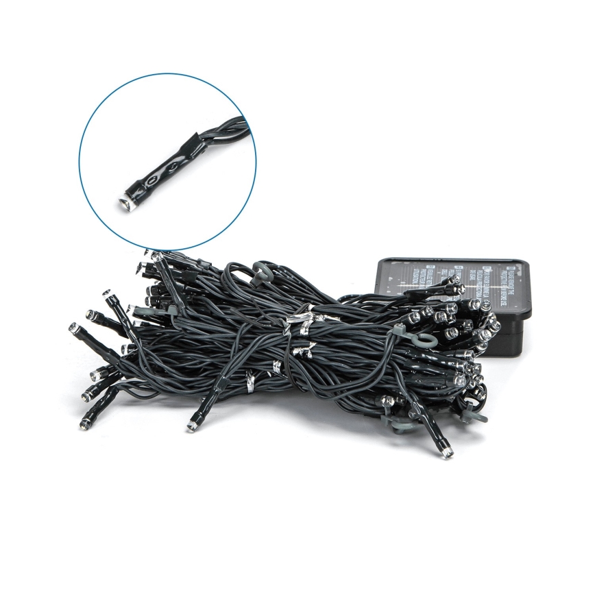 Aigostar - Guirnalda solar LED 100xLED/8 funciones 4x1m 800 mAh IP65 blanco frío