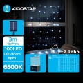 Aigostar - Guirnalda solar LED 100xLED/8 funciones 4x1m 800 mAh IP65 blanco frío