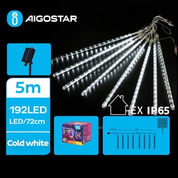 Aigostar - Guirnalda solar LED 192 LEDs/8 m IP65 1200 mAh blanco frío